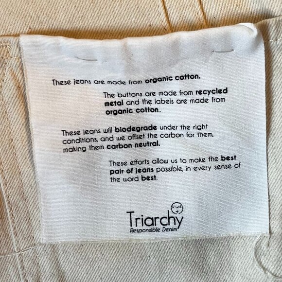 BNWT Triarchy Wide Leg Off-White Denim, Size 26 - Picture 7 of 10
